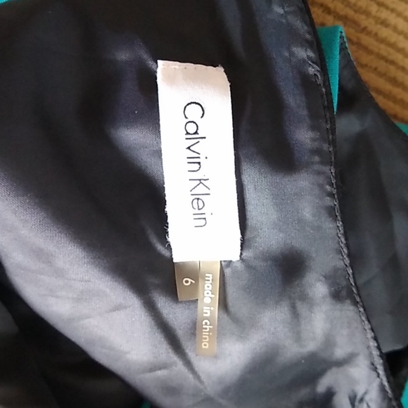 Calvin Klein Dress SZ 6 Green/Bkack - Picture 6 of 7